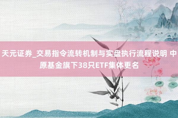 天元证券_交易指令流转机制与实盘执行流程说明 中原基金旗下38只ETF集体更名