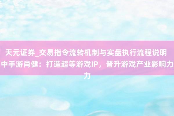天元证券_交易指令流转机制与实盘执行流程说明 中手游肖健：打造超等游戏IP，晋升游戏产业影响力